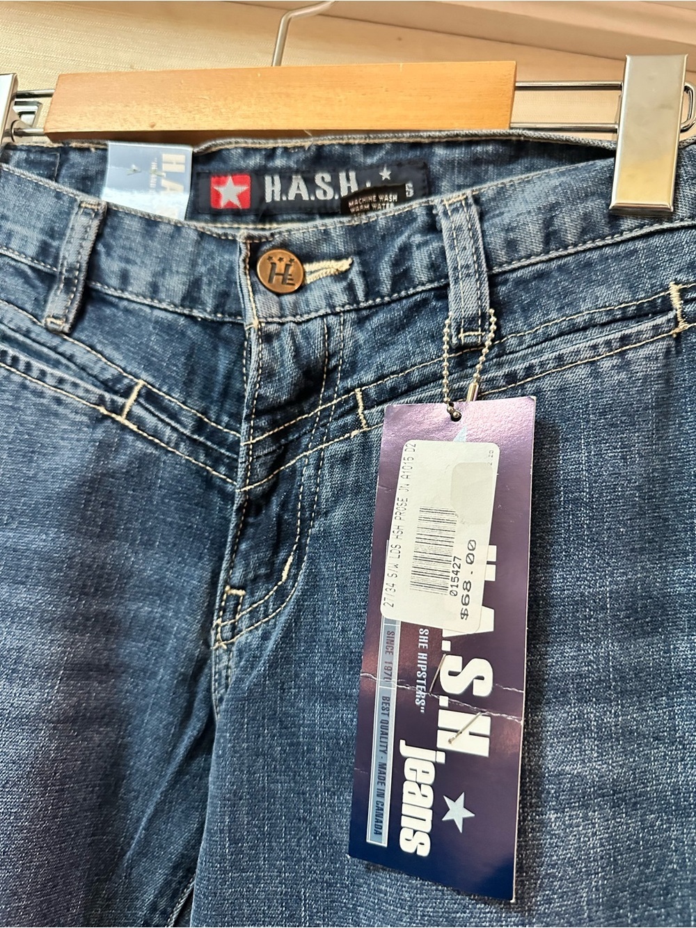 Vintage Y2K H.A.S.H. Jeans NWT Women’s 27x35 Bootcut Canada Made Denim Size 6 - Picture 3 of 9